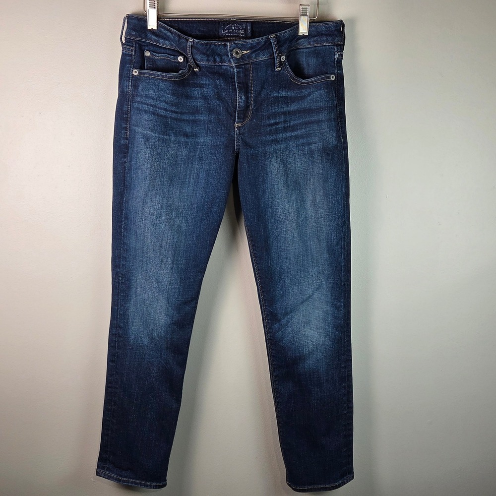 Lucky Brand Lolita Capri Women 10/30 Dark Blue Excellent Mid Rise Cropped Jeans